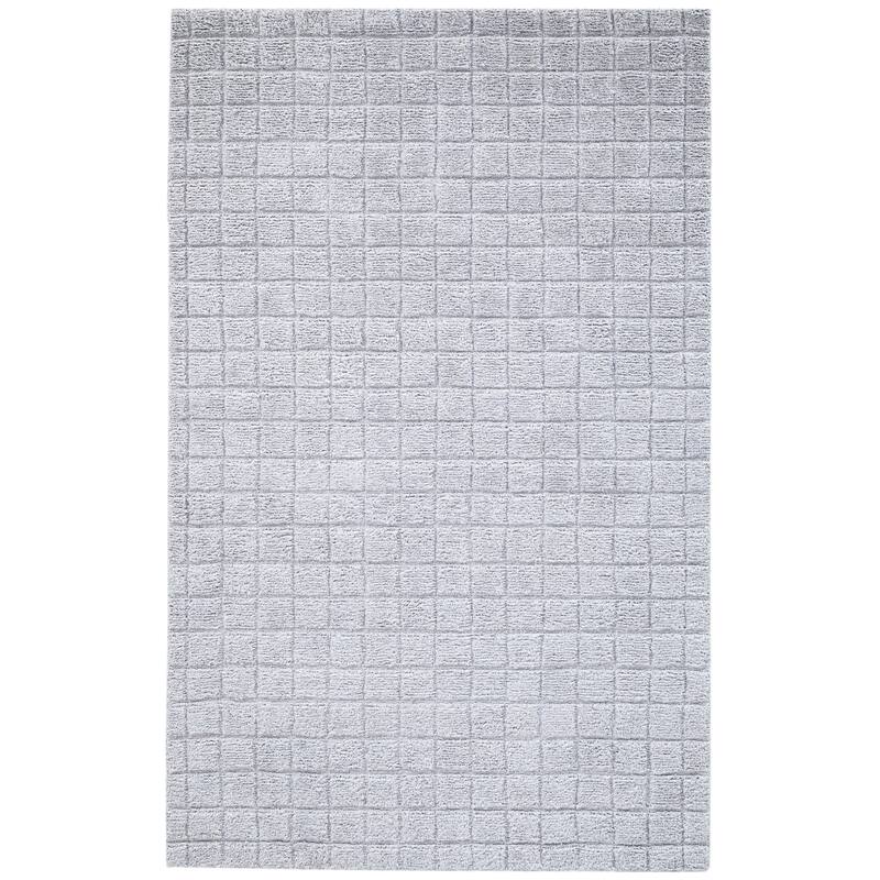 Terra by Obeetee Manhattan Squares Gray Rug - Cream/Onyx - 8' x 10'