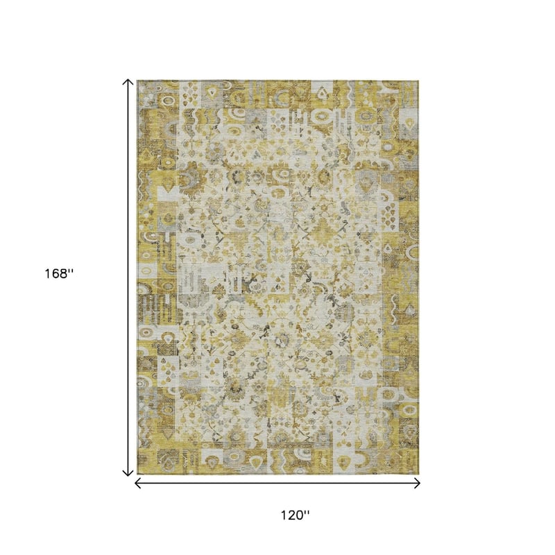 HomeRoots Patchwork Traditional Rectangle Outdoor Rug