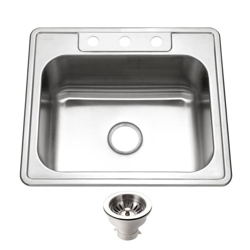 Houzer 2522-9BS3-C Glowtone 25" Drop In Single Basin Stainless Steel - Stainless Steel