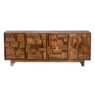 Four-Door Wooden Sideboard - Brown