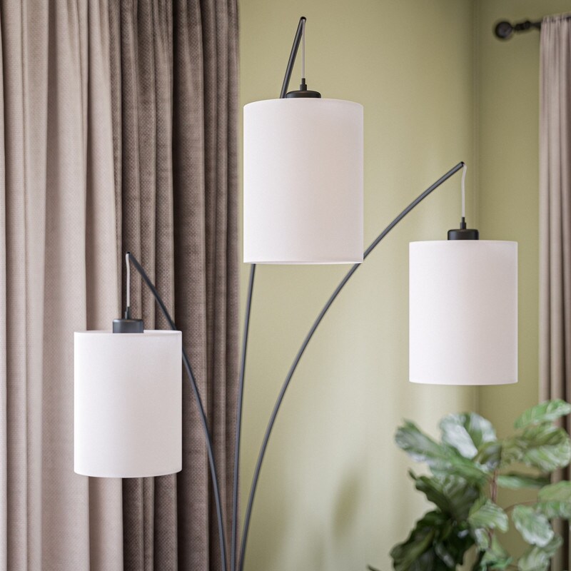 Willow arc black 3 discount light floor lamp