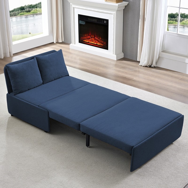Mixoy Full/Queen Size Sofa Bed,2 in 1 Convertible Linen 1-Seater/Loveseat Sleeper Sofa Couch with Cushions