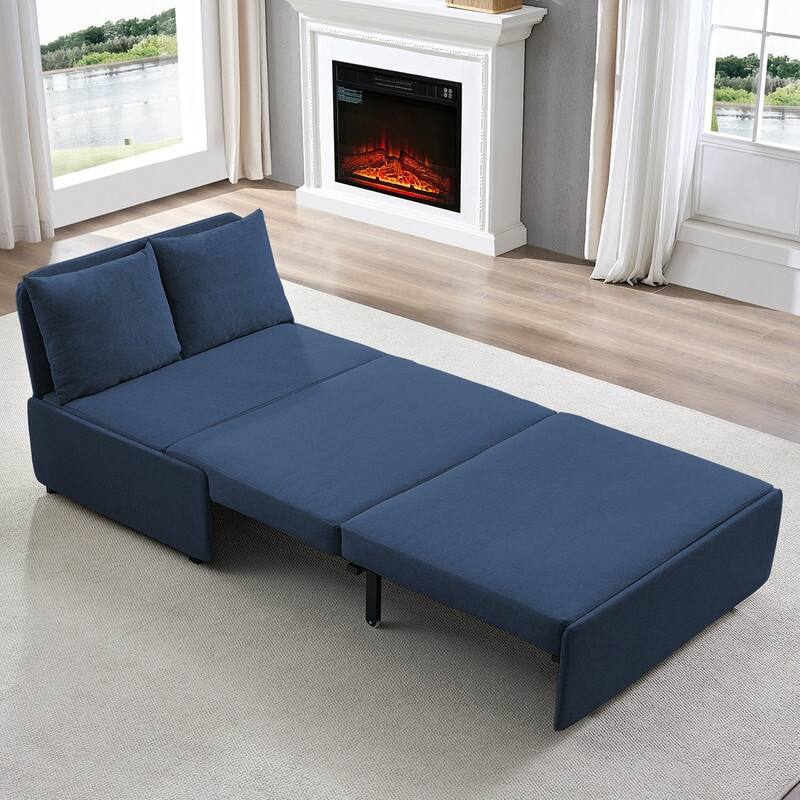 Mixoy Full Size Queen Size Sofa Bed,2 in 1 Convertible Linen 1-Seater/Loveseat Sleeper Sofa Couch with Cushions