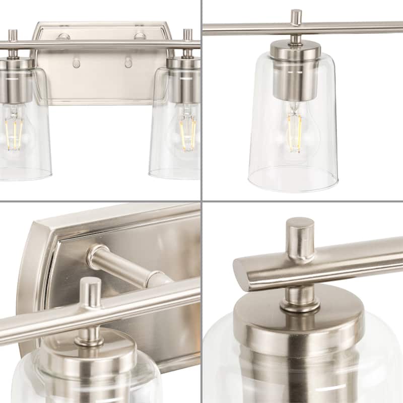 Adley Collection Six-Light Brushed Nickel Clear Glass Vanity Light - 48.5 in x 6 in x 7.62 in