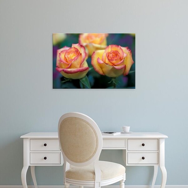 Easy Art Prints Adam Jones's 'Pair Of Yellow And Orange Roses' Premium Canvas Art