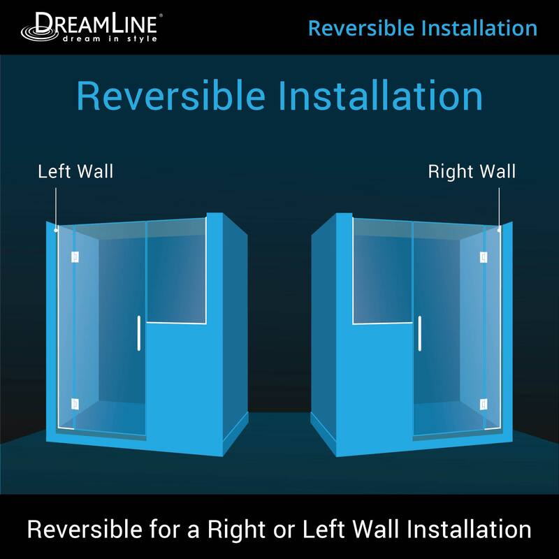 DreamLine Unidoor-X 71-71 1/2 in. W x 72 in. H Frameless Hinged Shower Door - 71" - 71.5" W