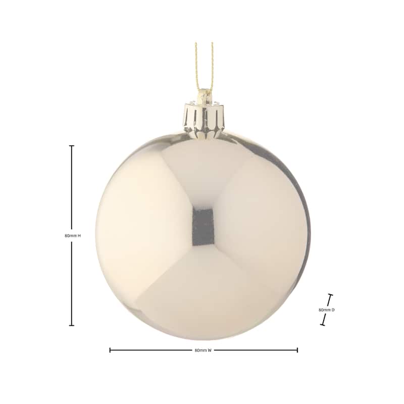 80MM Shatterproof Plastic Shiny Ball Set of 2