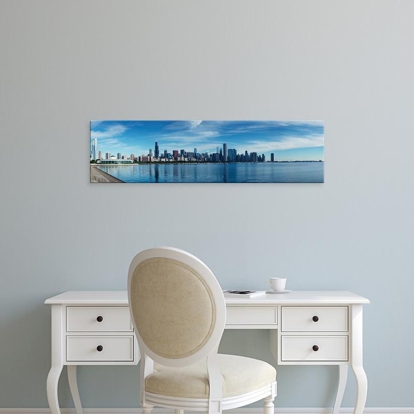 Easy Art Prints Panoramic Images's 'Skylines at waterfront, Lake Michigan, Chicago, Cook County, Illinois' Canvas Art