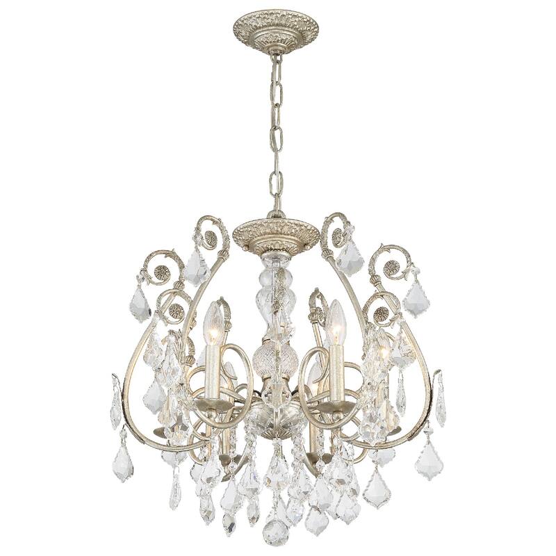 Regis 6 Light Clear Hand Cut Crystal Silver Semi-Flush - 20'' W x 20'' H