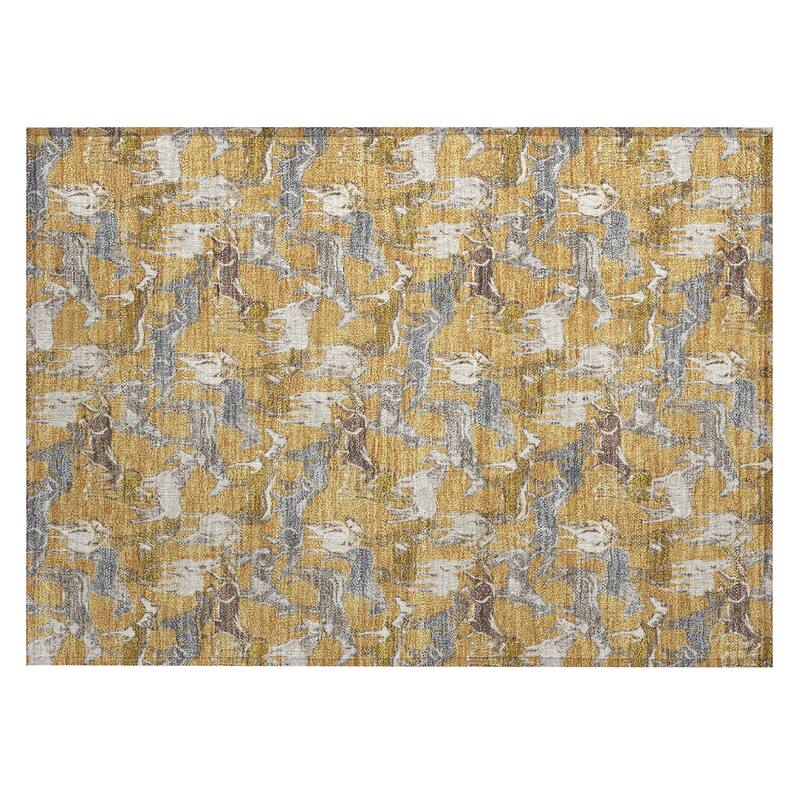 Machine Washable Indoor/ Outdoor Horse Herd Chantille Rug