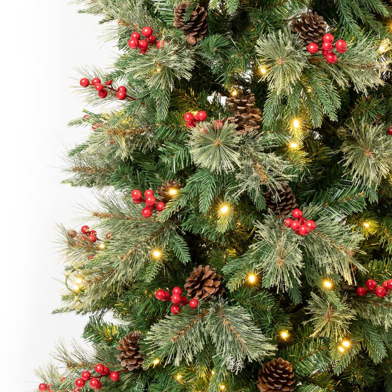 National Tree Company 7.5 ft. Virginia Pine Slim Tree with LED Lights - 7.5 Foot