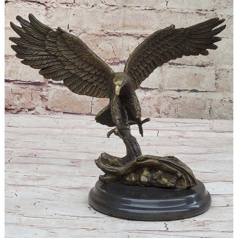 Antoine Barye Flying American Bald Eagle Art Deco Bronze Sculpture Statue Figurine