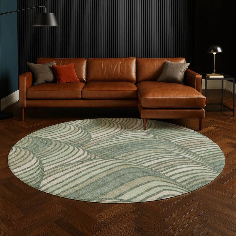 Machine Washable Indoor/ Outdoor Modern Parsons Chantille Rug