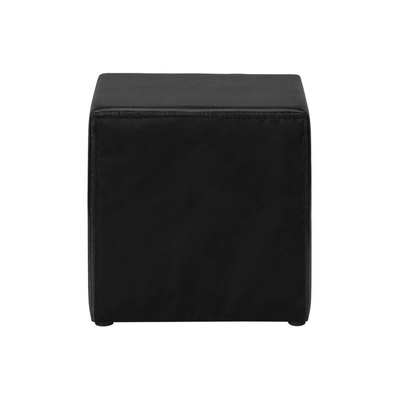 Versatile Nightstand with 2 Drawers, Upholstered in Black Leather-Look Fabric, Chrome Drawer Knob