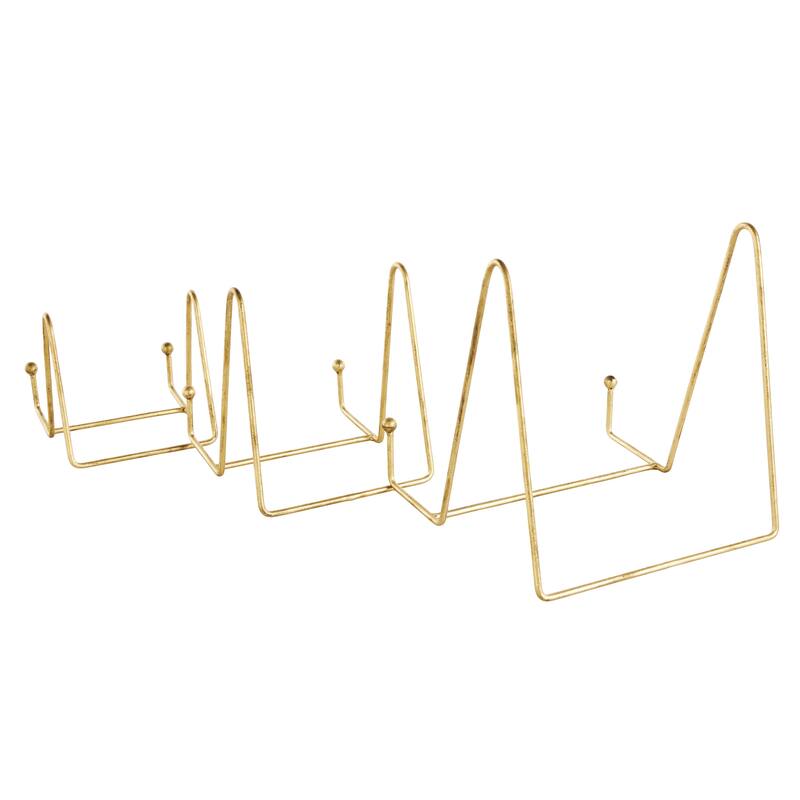 Metal Wide Triangle Display Easel - Set of 3 Gold - Roche River Decor
