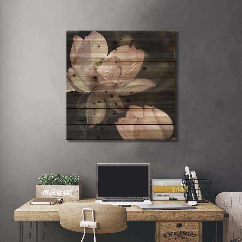 The Lotus II Print On Wood by Andy Neuwirth - Multi-Color