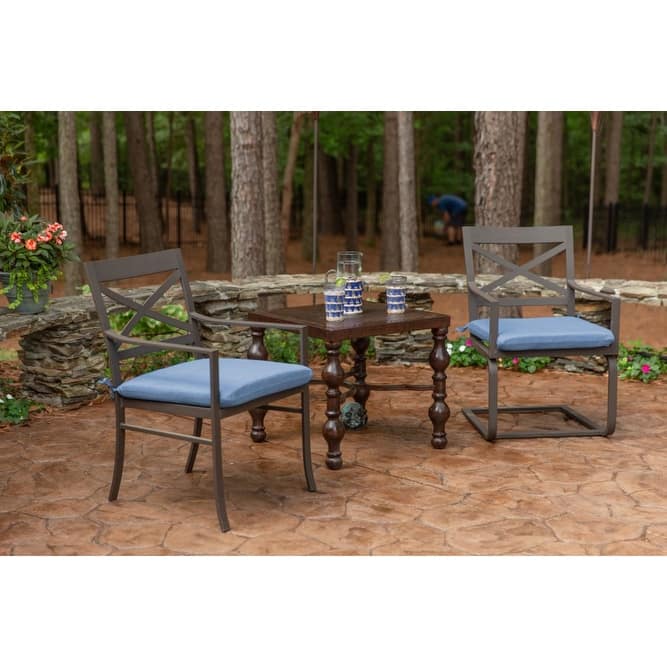 Sunbrella Solid Fabric 2-Piece Indoor/Outdoor Seat Pad Cushion, 18"W x 18"L