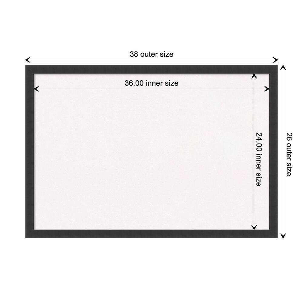 Mezzanotte Black Wood Framed White Corkboard Bulletin Board
