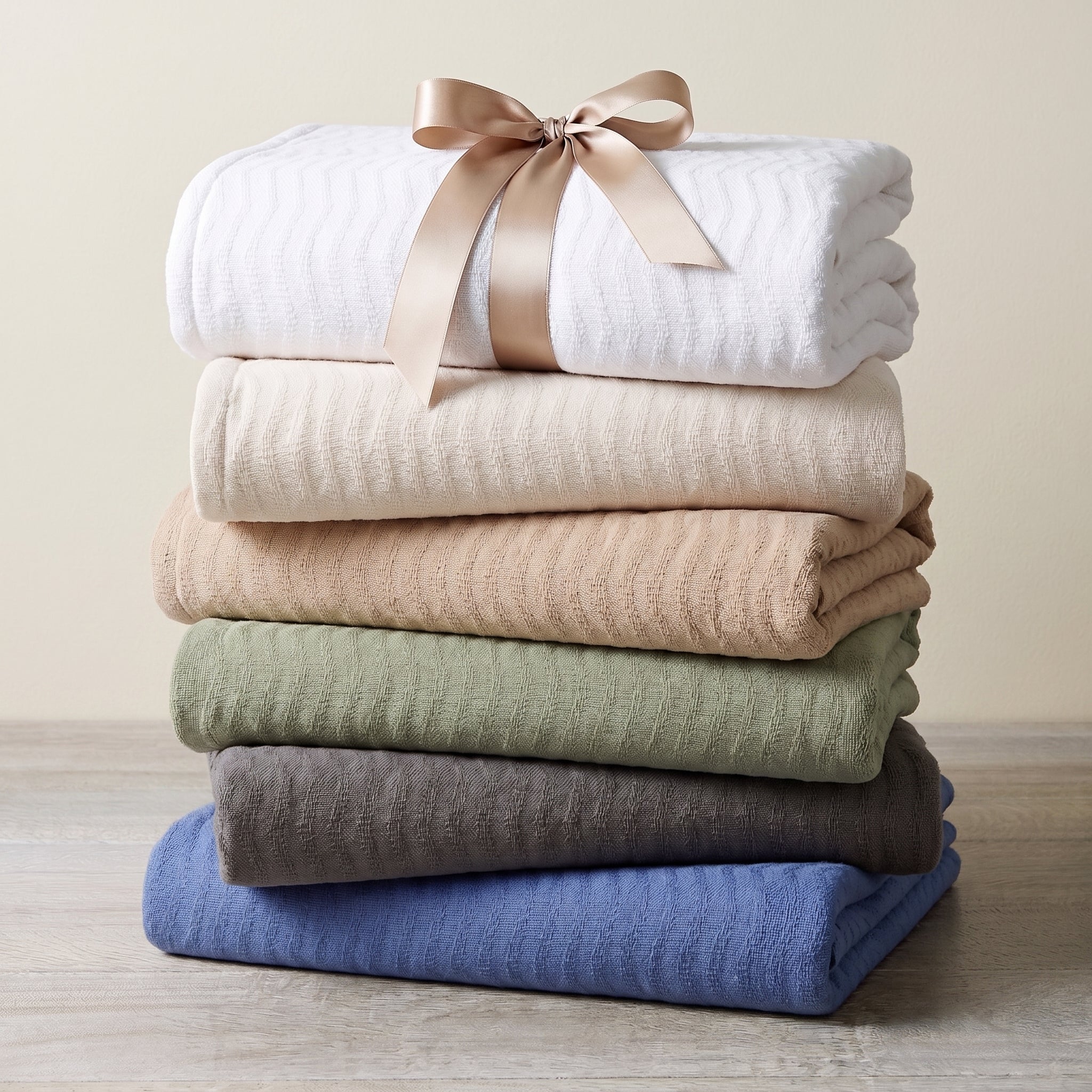 Superior Jena Cotton Textured Chevron Lightweight Woven Blanket