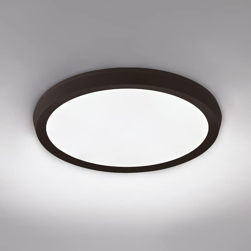 Argo 7in LED Round Flush Mount 3000K - Black-3000K - 11