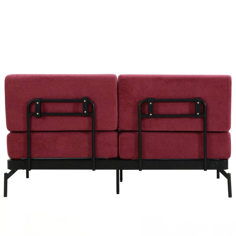 Modern Loveseat Sofa 59" Sofa Couch 2-Seater Sofa with Flexible USB Ports , Unique Cylindrical Armrests for Living Room