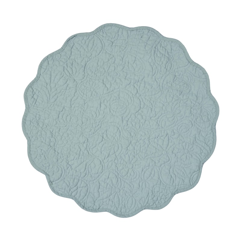 Christiana Breeze Reversible Machine Washable Round Quilt Placemats Set of 6