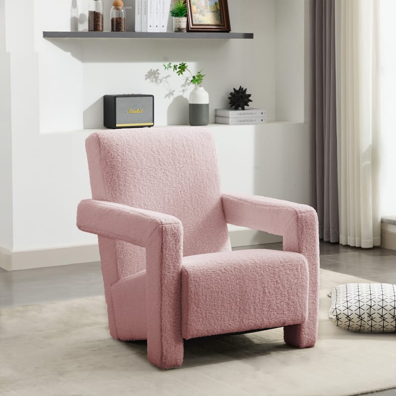 Sherpa Adirondack Chair for Living Room, Upholstered Accent Chair