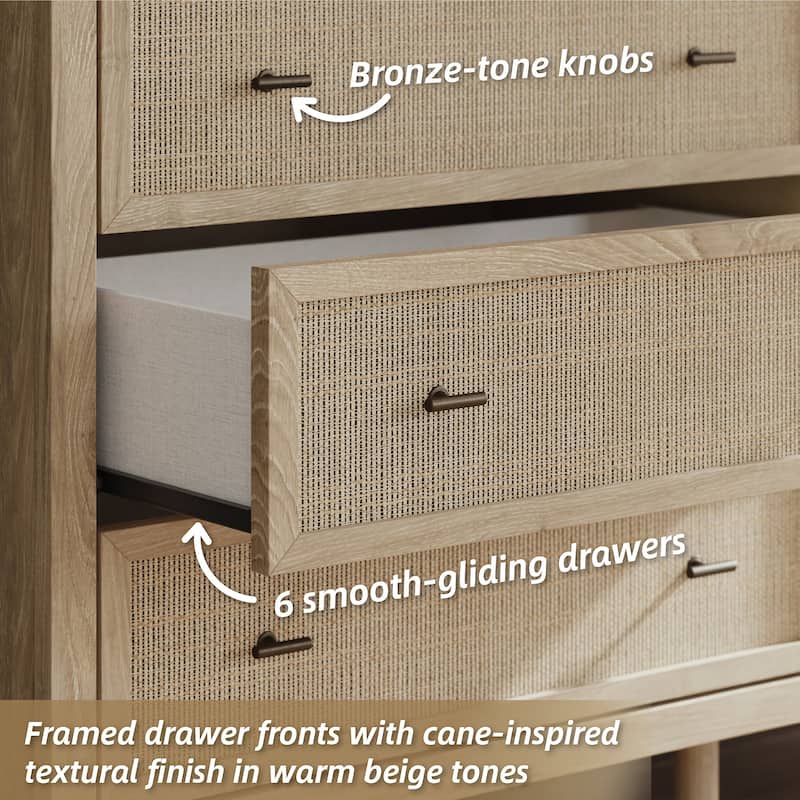 Signature Design by Ashley Cielden Brown/Beige Dresser - Brown - 6-drawer