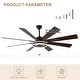 preview thumbnail 15 of 35, Bella Depot 72" Modern Large Ceiling Fan 6-speed Reversible with Dimmable Light and Remote for Family Room