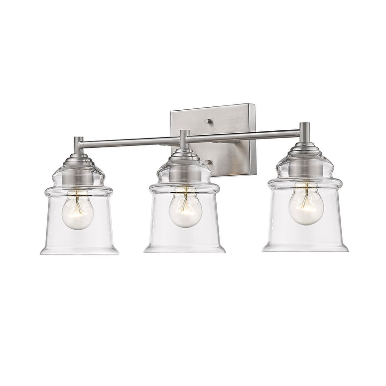 3-Light Nickel Bath Bar Vanity Light - Satin Nickel