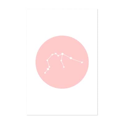 Aquarius Soft Pink Minimal Circle Digital Abstract Art Print/Poster ...