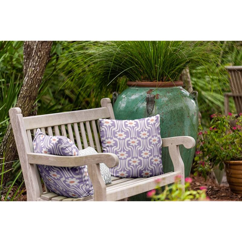 Daisys and Squiggles Indoor/Outdoor Throw Pillow