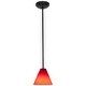 preview thumbnail 2 of 4, Access Lighting Martini - E26 LED Rod Pendant - Oil Rubbed Bronze Finish - Red Glass Shade