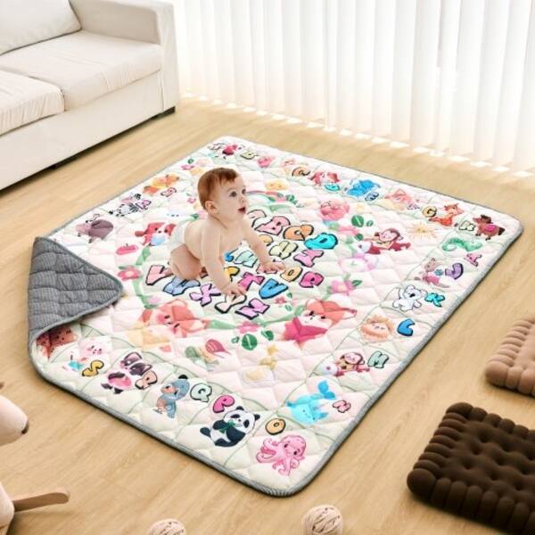 slide 1 of 1, 59"x71" Baby Play Mat Kids Crawling Floor Playmat Soft Thickened Mat - Multi