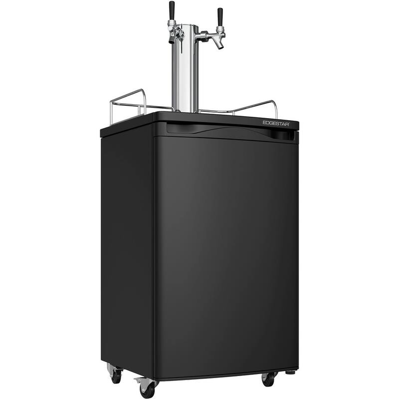 EdgeStar 20 Inch Wide Dual Tap Kegerator for Full Size Kegs with Ultra - Black