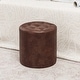preview thumbnail 14 of 60, Adeco Round Ottoman Upholstered Tufted Faux Leather Footrest
