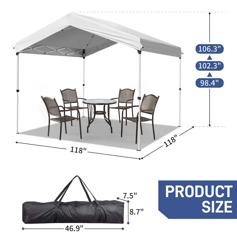 10x10 ft UV Resistant Canopy Pop-Up Gazebo Tent with Waterproof Oxford Fabric and Steel Frame