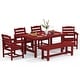 preview thumbnail 89 of 94, 6-Piece HDPE Outdoor Dining Table Sets with Umbrella Hole - 1-Table 4-Chairs-1-Bench
