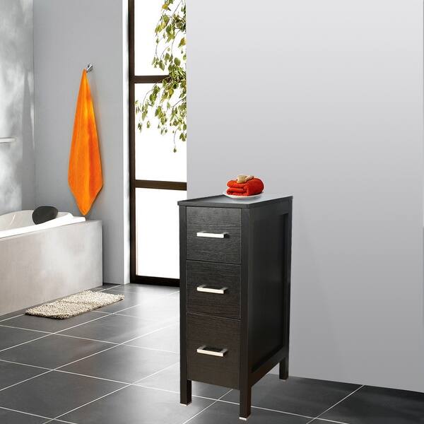 Shop Black Friday Deals On Three Drawer Floor Storage Bathroom Cabinet Overstock 32535550