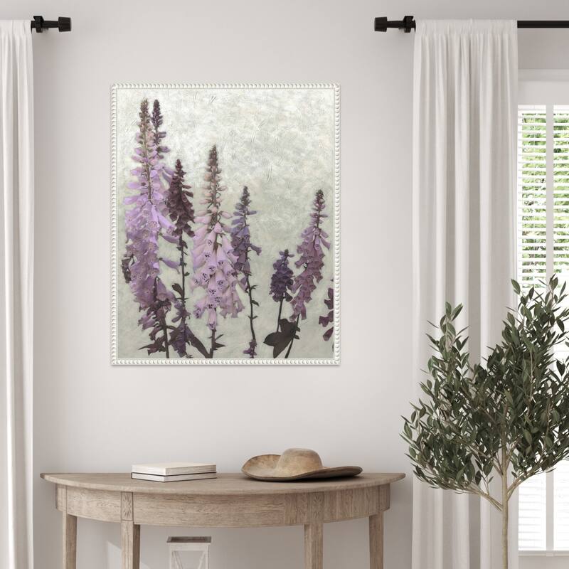 Cloudy Foxgloves No. 2 by Chariklia Zarris Framed Canvas Wall Art Print
