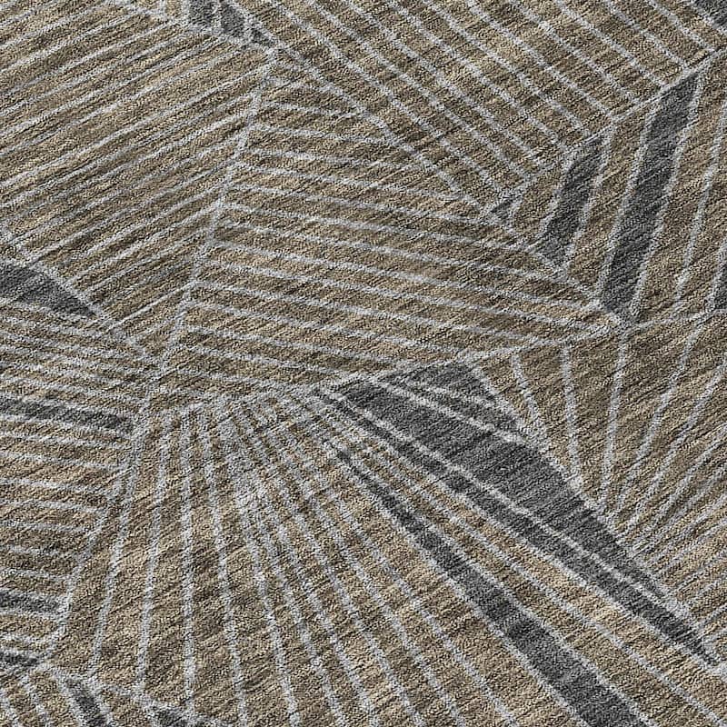 Machine Washable Indoor/ Outdoor Chantille Modern Mosaic Rug