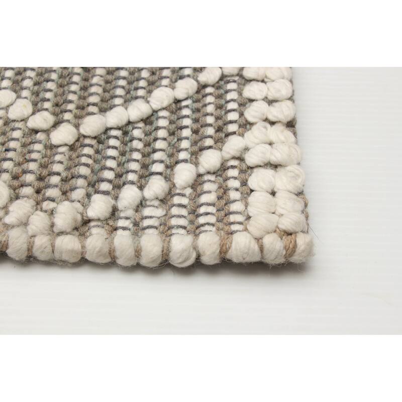 ECARPETGALLERY Braid weave Sienna Grey Wool Rug - 5'0 x 8'1