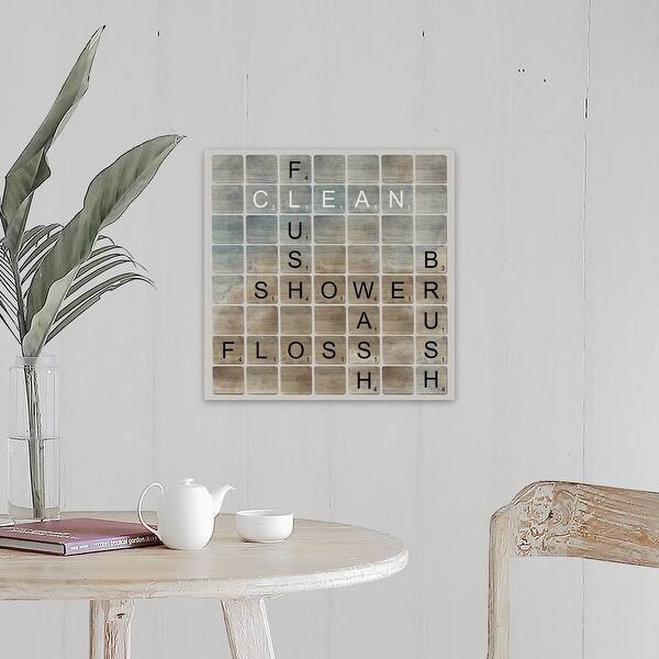 Shop Bathroom Letters Ii Canvas Wall Art Overstock 16893895