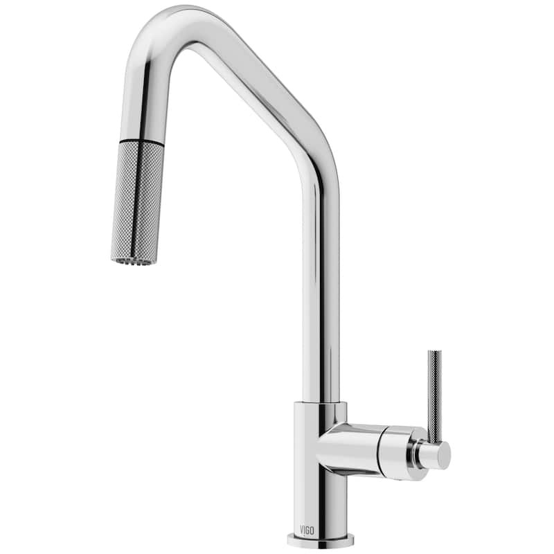 VIGO Utopia 14" H Single Handle Pull-Down Sprayer Kitchen Bar Faucet - Chrome