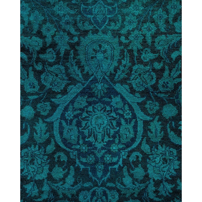 Overton Handknotted Wool Vintage Inspired Contemporary Overdyed Brown Area Rug - 18' 3" x 12' 1"