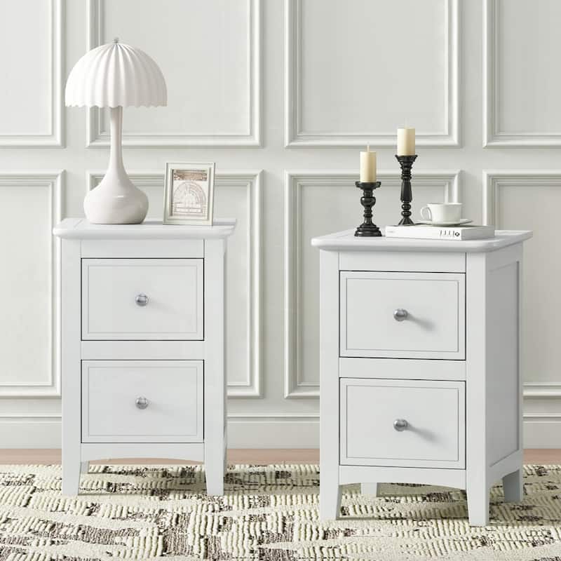 White Nightstand Set of 2 - White