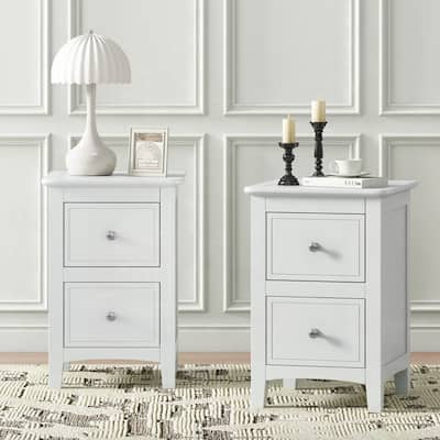 White Nightstand Set of 2