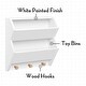 preview thumbnail 4 of 10, RiverRidge Kids Catch-All Wall Bookshelf with 2 Toy Storage Cubbies and 3 Wooden Hooks for Playroom, Nursery - White