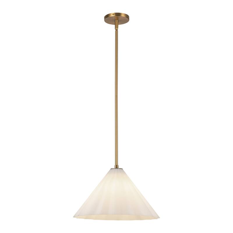 Alora Lighting PD451814 Serena 14" Wide Pendant - Aged Brass / Opal Glass