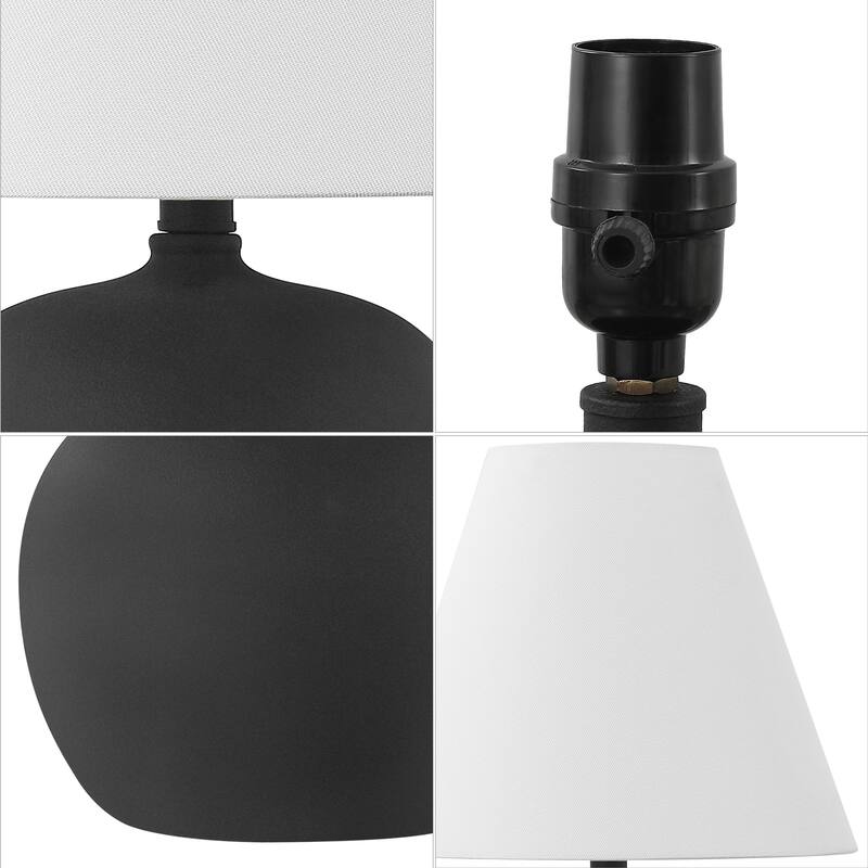 Asher 18.25" Minimalist Scandinavian Resin/Iron Gourd LED Table Lamp (Set of 2), by JONATHAN Y